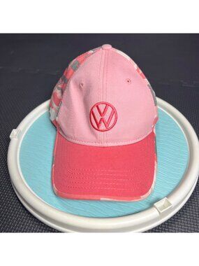 VW DriverGear Pink Camo Baseball Hat Adjustable Cap Embroidered Logo Women Cotto